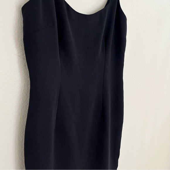 Maggy London Petite Black Mini Dress | Silk Blend Classic LBD Minimal Chic - Picture 5 of 11